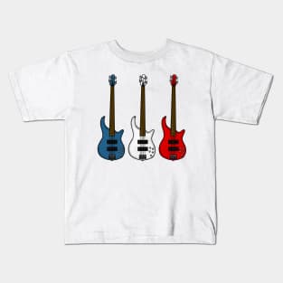 Bass Guitar French Flag Bassist Musician France Kids T-Shirt